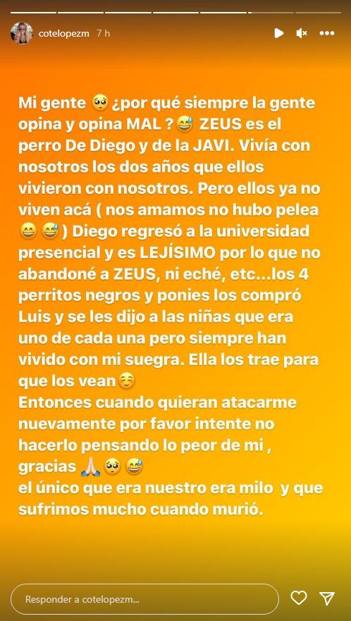 Coté López se defendió de las críticas en redes sociales.