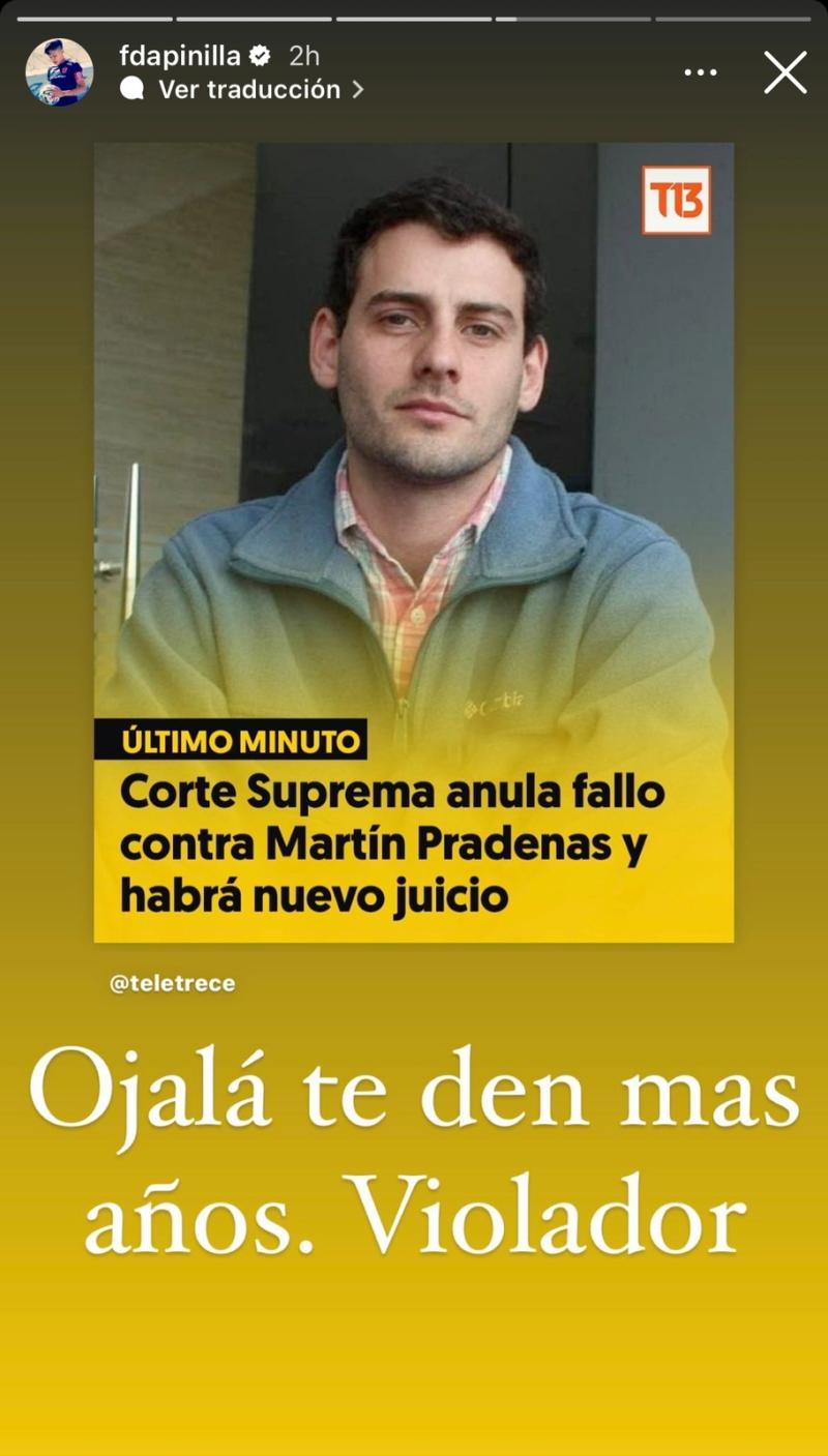 Fernanda Pinilla sobre Martín Pradenas.