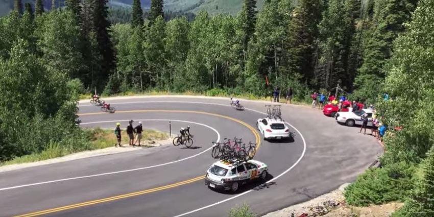 Ciclista sufre impactante choque con un auto en el Tour de Utah