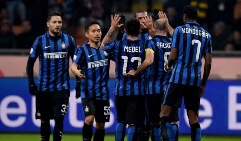Gary Medel sufre corte en su cabeza en goleada del Inter por Copa Italia