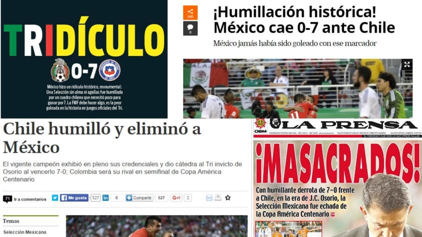 Prensa de México sigue lamentado la goleada de Chile: Hablan de “tridículo” y “masacre”
