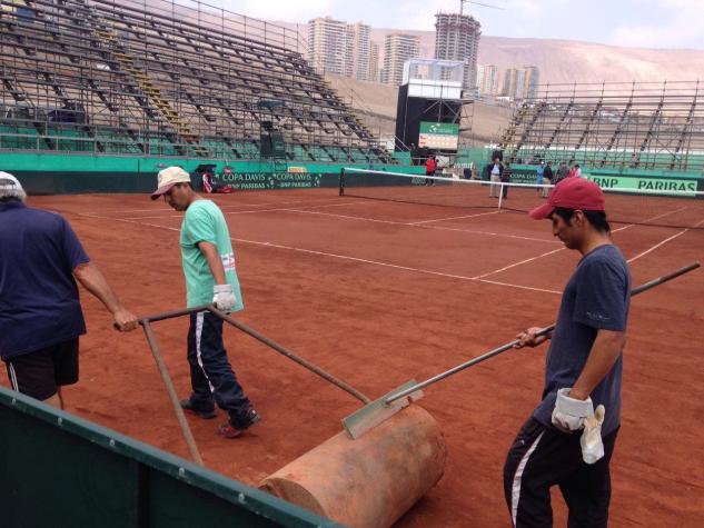 Por problemas con la cancha se podría aplazar arranque del match Chile-Colombia en Copa Davis