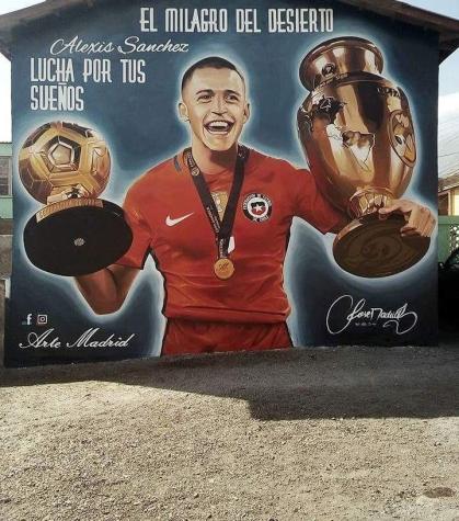 [FOTOS] Así quedó terminado el mural de Alexis Sánchez en Tocopilla