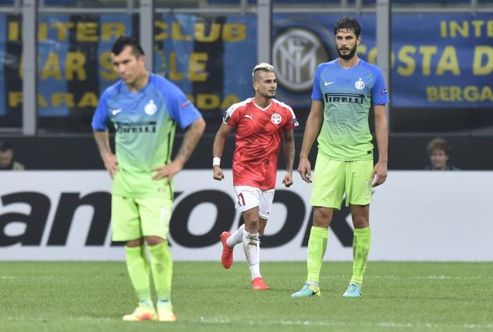 Inter de Gary Medel es sorprendido por Beer Sheva en Europa League