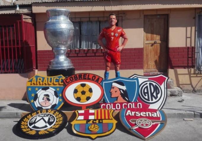 Con estatua en tamaño real homenajean a Alexis Sánchez en Tocopilla