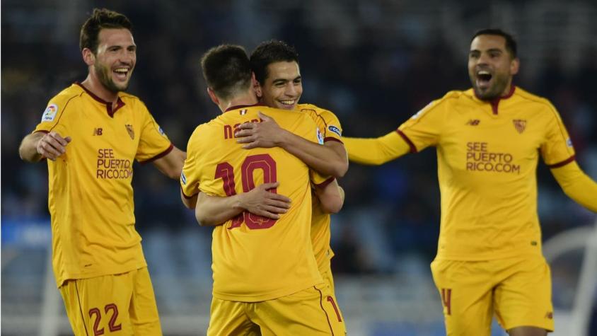 Sevilla de Sampaoli golea a Real Sociedad y se ubica como escolta del Real Madrid en La Liga
