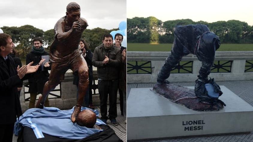 Destruyen estatua de Lionel Messi en Argentina que había sido inaugurada tras Copa Centenario
