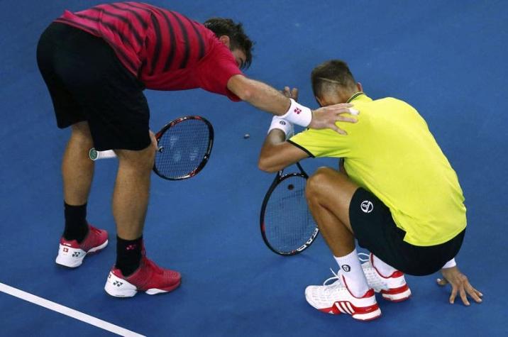 [VIDEO] El duro pelotazo de Wawrinka a Klizan en el Abierto de Australia
