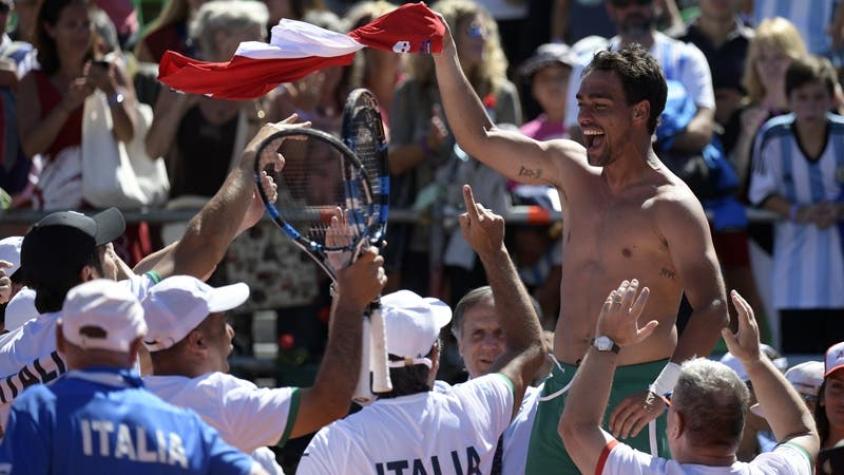 Italia avanza en Copa Davis tras dejar en el camino al vigente campeón Argentina