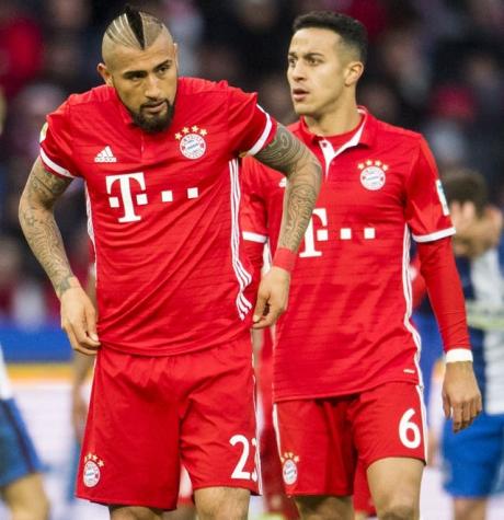 Bayern Munich de Vidal logra agónico empate ante Hertha Berlín por la Bundesliga
