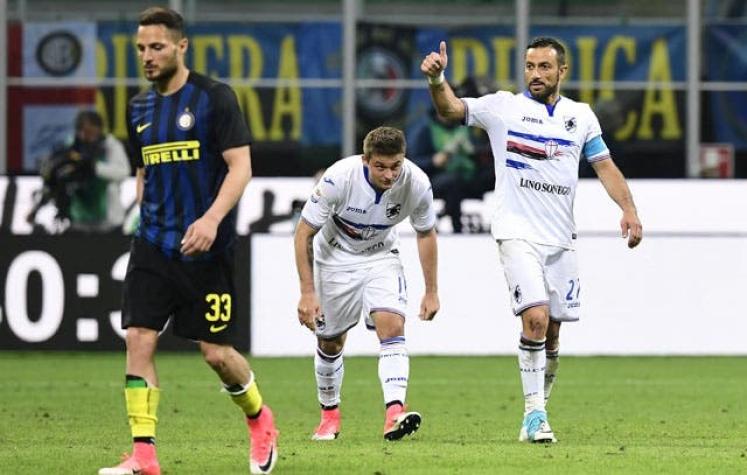 Gary Medel actúa en derrota del Inter frente a Sampdoria por la Serie A