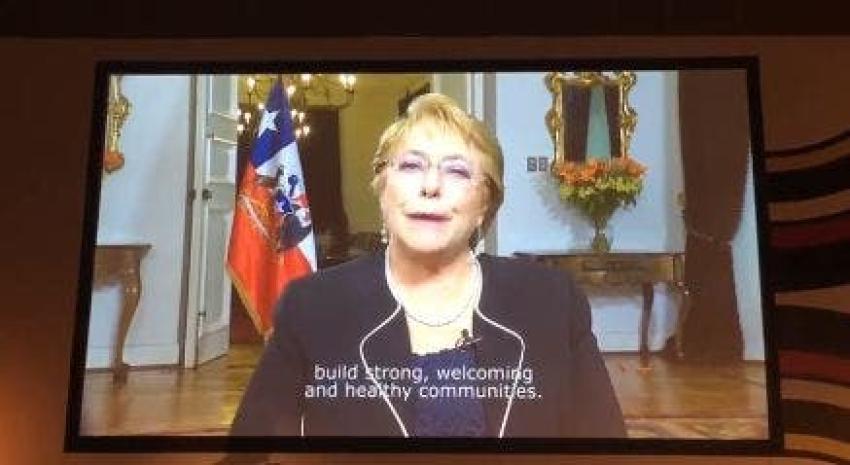 [VIDEO] Bachelet y su mensaje de apoyo a candidatura de Santiago para ser sede de Panamericanos