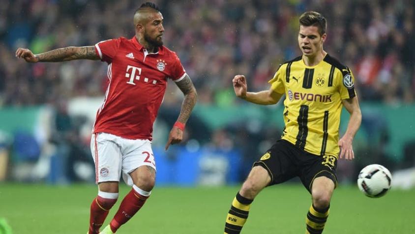 Arturo Vidal se despide de la Copa de Alemania tras caída de Bayern ante Dortmund