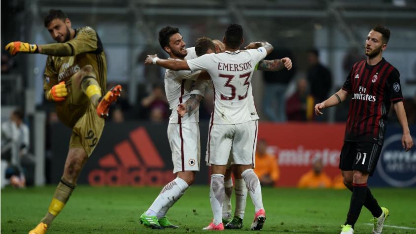 Matías Fernández participó en dura caída del Milan ante la Roma en la Serie A