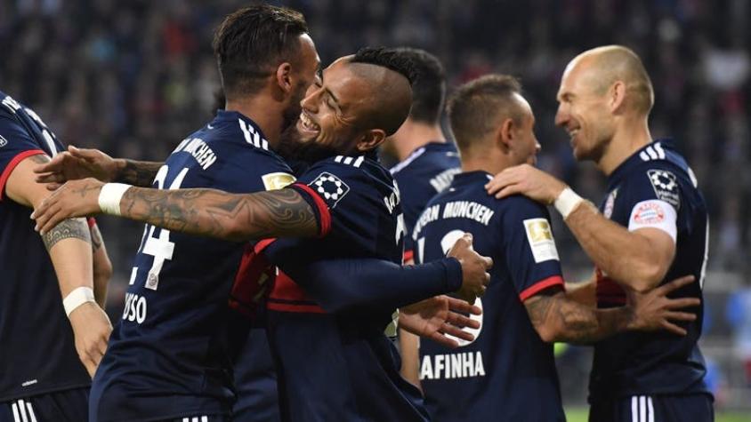 Bayern Munich gana con Vidal en cancha y alcanza a Dortmund en la cima de la Bundesliga
