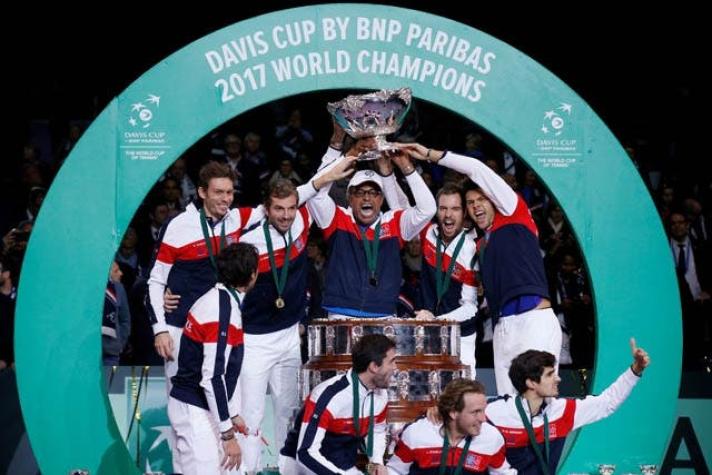 Francia alcanza a Gran Bretaña en el tercer lugar del palmarés histórico de la Copa Davis