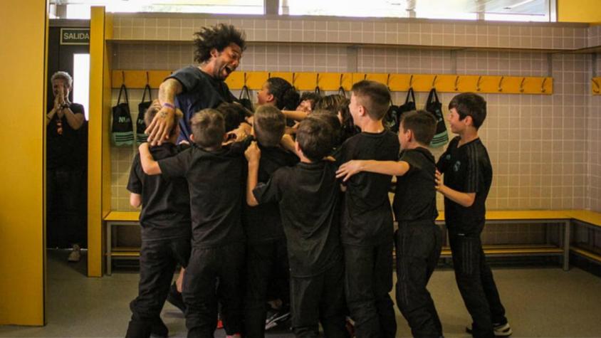 [VIDEO] Marcelo imita truco con los compañeros de su hijo en el Real Madrid