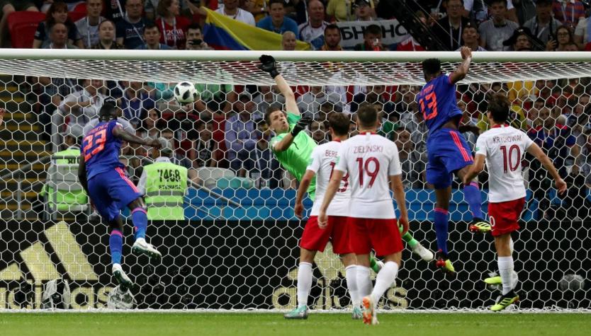 [VIDEO] El gran cabezazo con que Yerry Mina abrió la cuenta para Colombia ante Polonia
