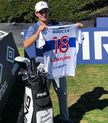 [VIDEO] Golfista chileno Joaquín Niemann visita San Carlos y pone a prueba a jugadores de la UC