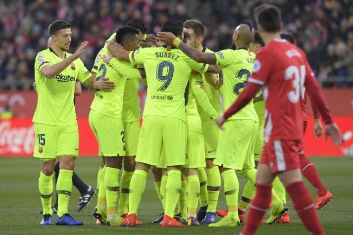 Arturo Vidal fue titular en victoria del Barcelona frente al Girona