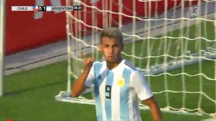 [VIDEO] El penal con que Argentina aumentó frente a La Roja en el Sudamericano Sub 17