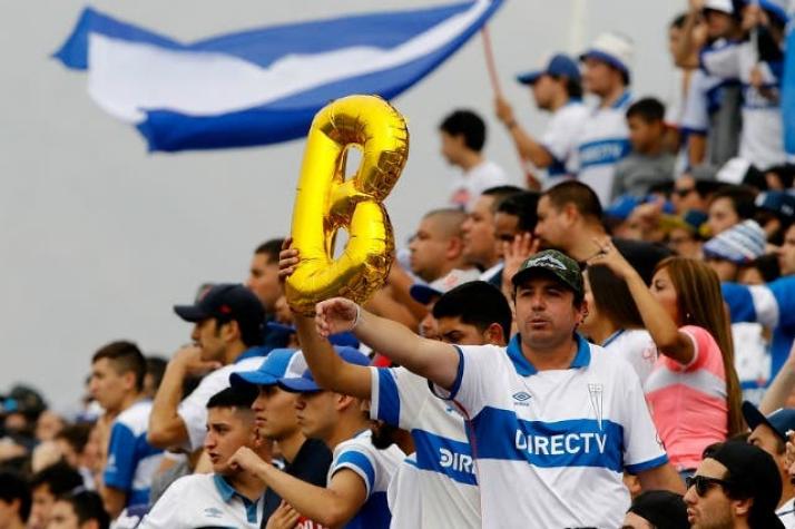 [FOTO] "Son de la B": La infaltable burla de los hinchas de la UC a la U en el Clásico Universitario