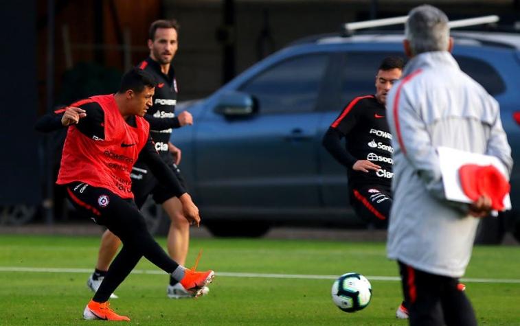 La formación de la Selección Chilena contra Haití, antes de partir a Copa América