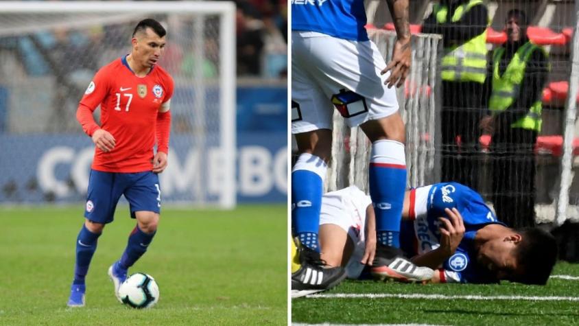 El saludo de Gary Medel al "Gato" Silva tras sufrir fuerte lesión