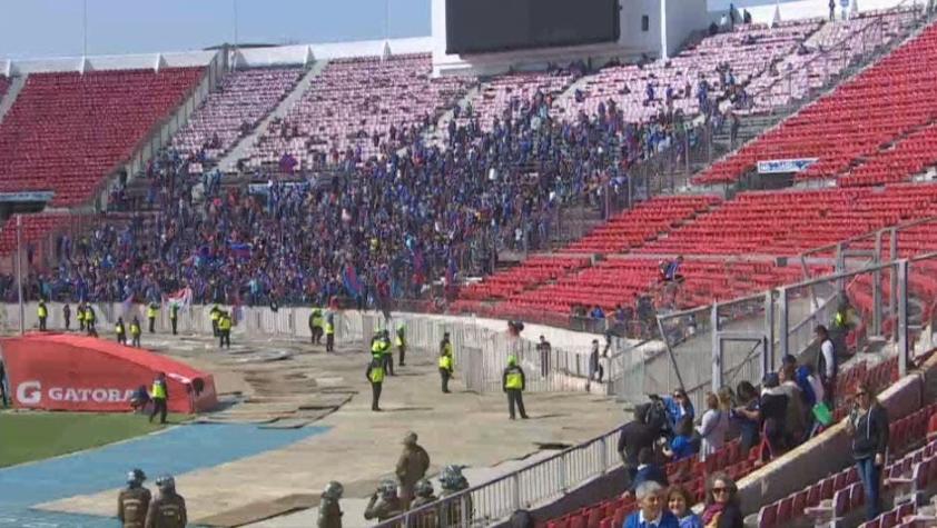 Baja asistencia de hinchas marca el banderazo de la U en la previa del Superclásico