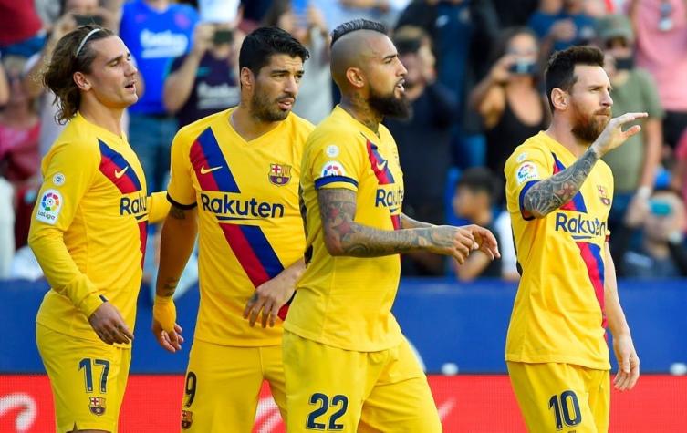 Con Vidal de titular el Barcelona cayó inapelablemente en su visita al Levante