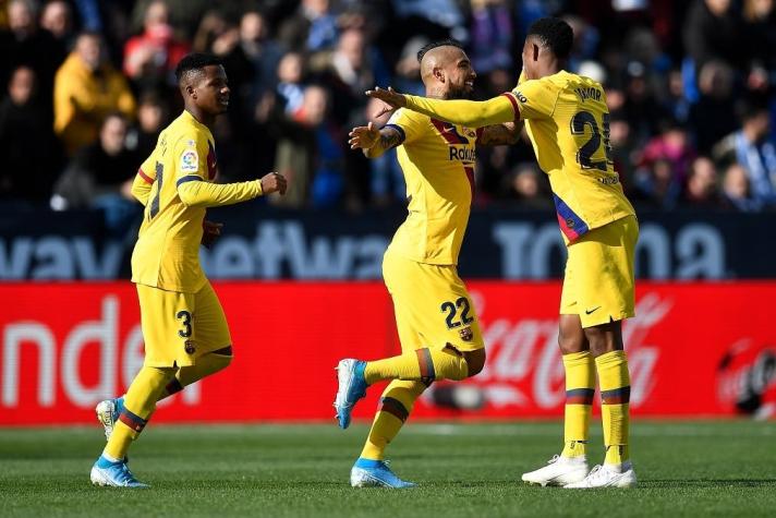 Con un gol de Arturo Vidal el Barcelona obtiene agónico triunfo que le permite mantener la punta