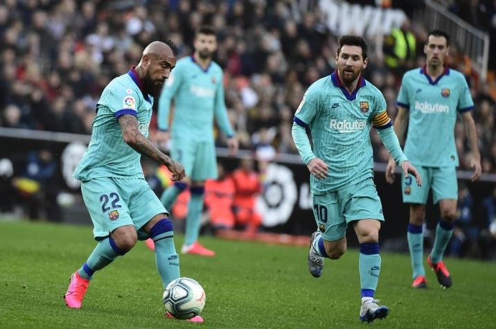 Barcelona con Vidal en cancha, no puede ante Valencia y pone en riesgo su liderato