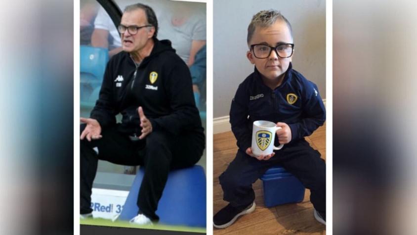 La tierna celebración del mini Bielsa tras el ascenso y título del Leeds