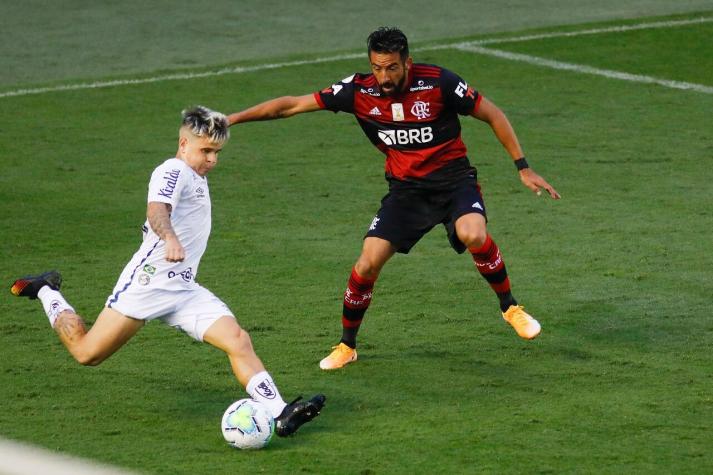 Mauricio Isla debutó en gran triunfo del Flamengo ante el Santos