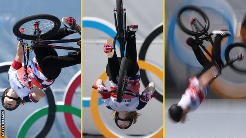 La espectacular pirueta "a ciegas" que llevó a una ciclista a ganar el oro en BMX estilo libre