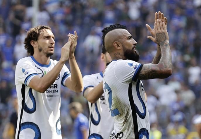 Con Vidal en cancha y Alexis en la banca, el Inter no pasó del empate ante la Sampdoria