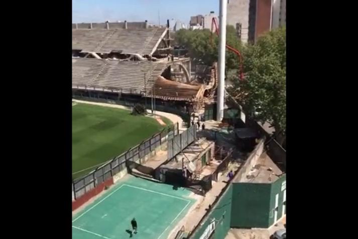 Derrumbe en una tribuna del estadio de Ferro: confirman una persona herida