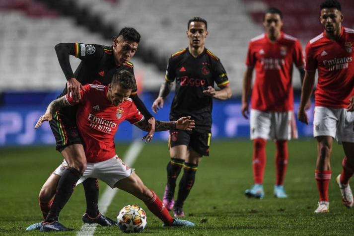 Ajax y Benfica empatan 2 a 2 por los octavos de final de la Champions League
