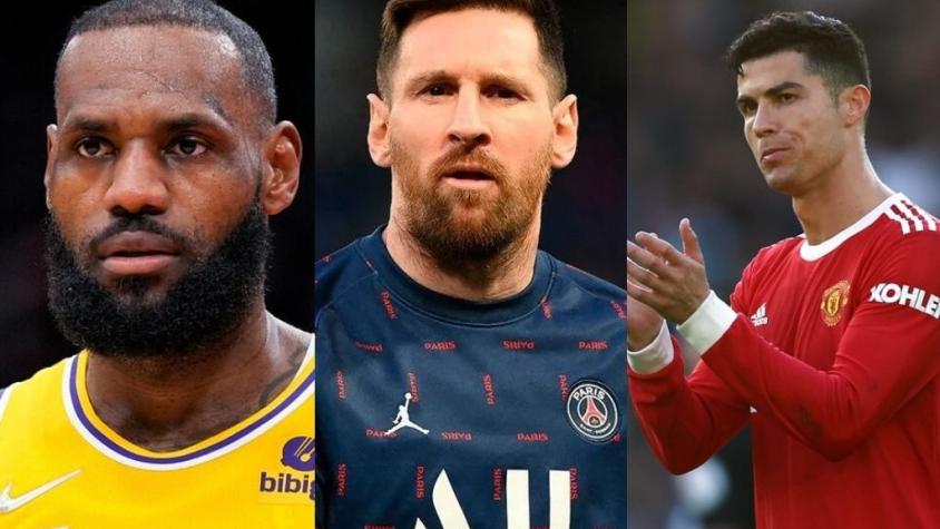 LeBron, Messi y Cristiano