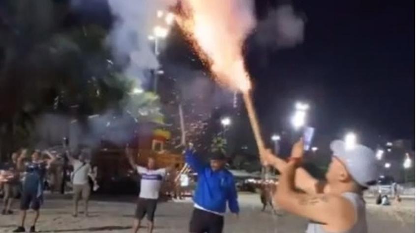 Hinchas de la UC en Brasil.
