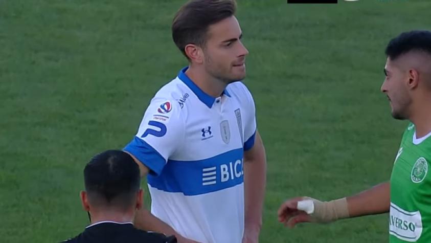 Lucas Melano fue sancionado por su expulsión ante Audax Italiano. Imagen: Pantallazo.