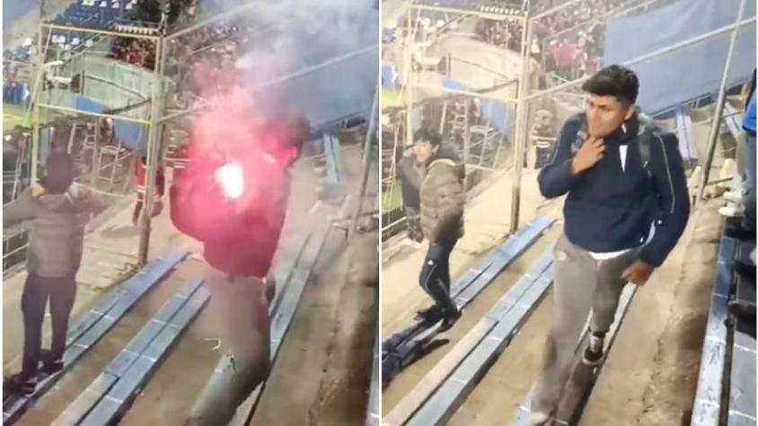 Identifican a hincha de la UC que impactó a un niño de Flamengo con una bengala en San Carlos de Apoquindo