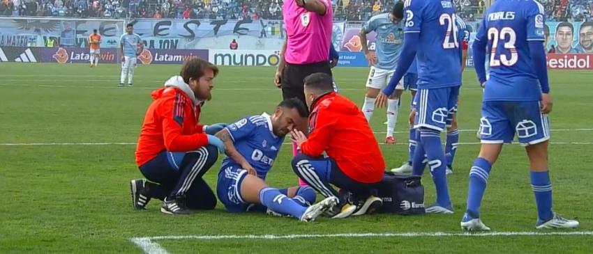 Alarmas encendidas en la U: Nery Domínguez se retiró lesionado del duelo ante O’Higgins y es duda para el Superclásico