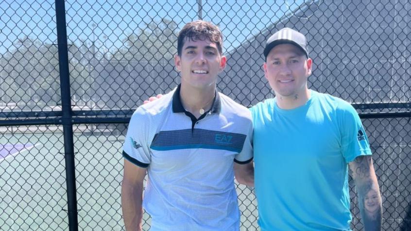 ¡Mientras está sin equipo! Nicolás Castillo apareció jugando tenis con Cristian Garin