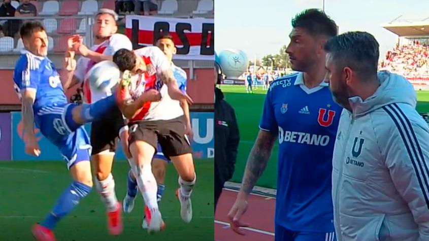 ¿Era para roja? Álvaro Brun fue expulsado ante Curicó Unido y vuelve a dejar a la U con 10 jugadores