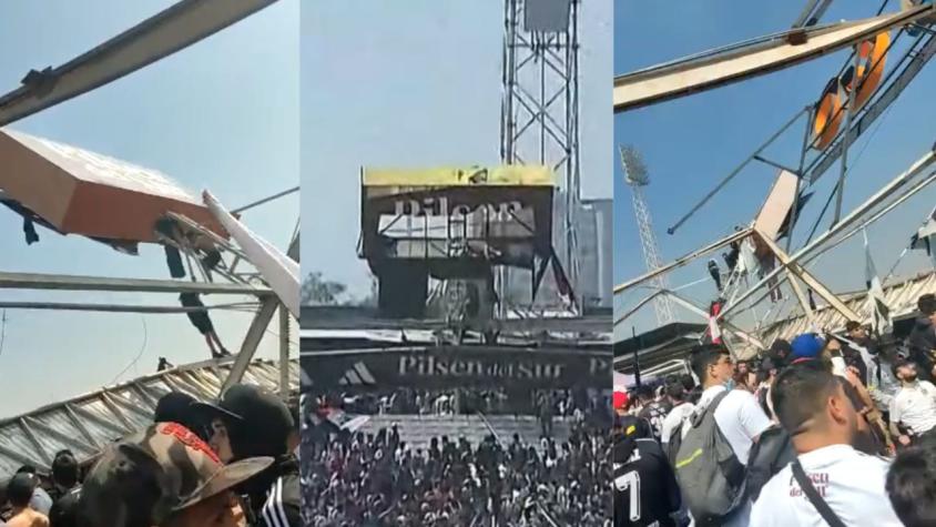 Techo del estadio Monumental colapsa en medio del "Arengazo": hubo varios heridos