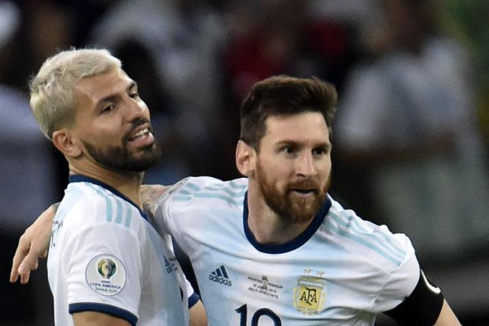 Kun Aguero y Lionel Messi