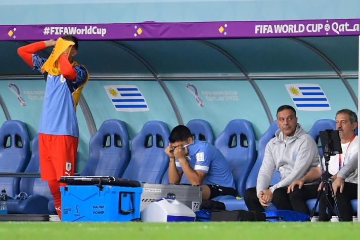Luis Suárez llorando con la eliminación