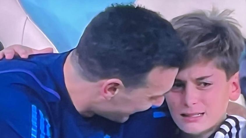 El conmovedor llanto del hijo de Lionel Scaloni tras la clasificación de Argentina a las semifinales del Mundial Catar 2022