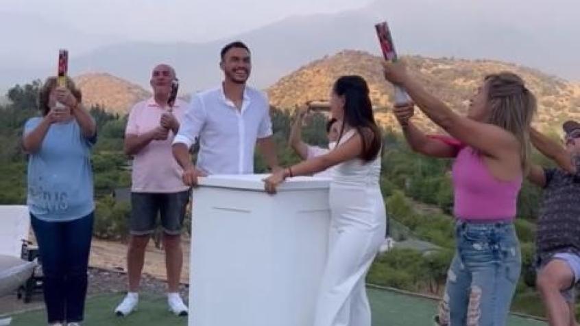 Gabriel Suazo y su novia en la 'gender reveal' (Instagram)